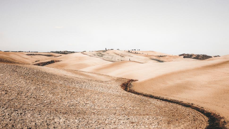 Free Image of Dirt Field With Trees in Distance 
