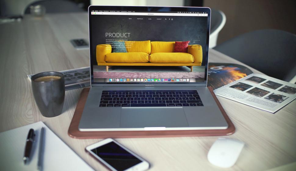 Free Image of Laptop Computer on Wooden Table 