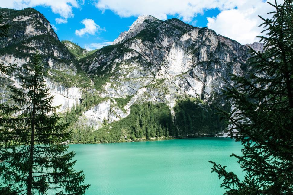Free Image of Majestic Lake Surrounded by Mountains and Trees 