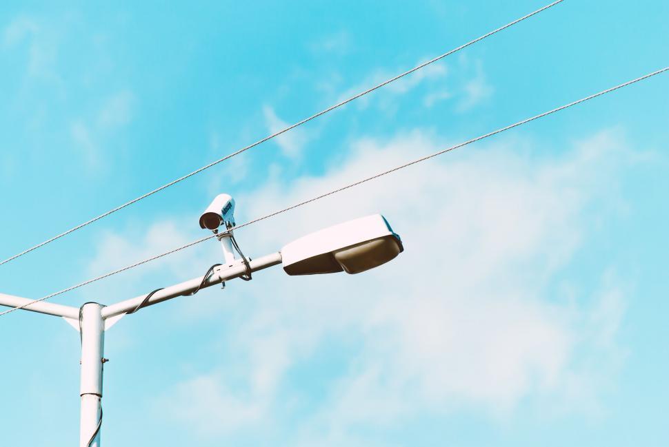 Free Image of Street Light Surveillance Camera 