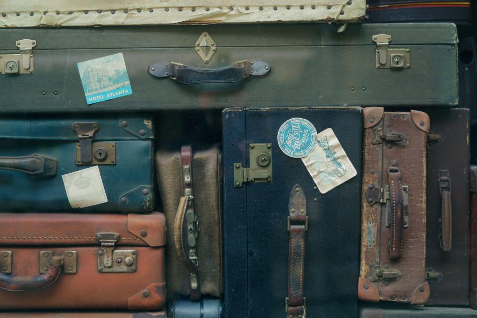 Free Image of Stack of Suitcases 