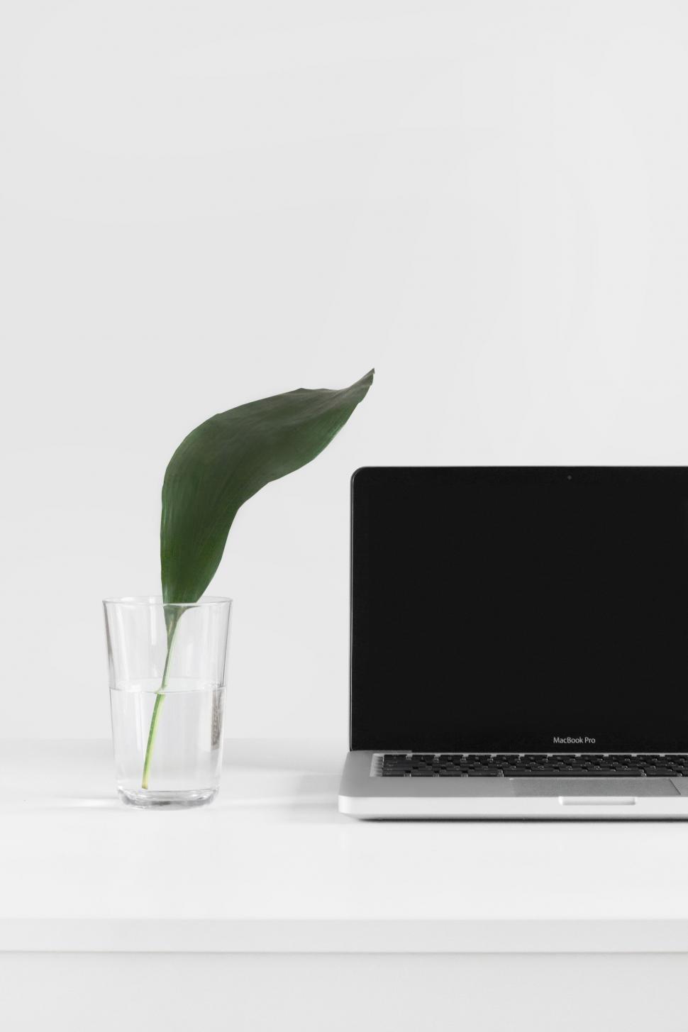 Free Image of Laptop Computer on White Desk 
