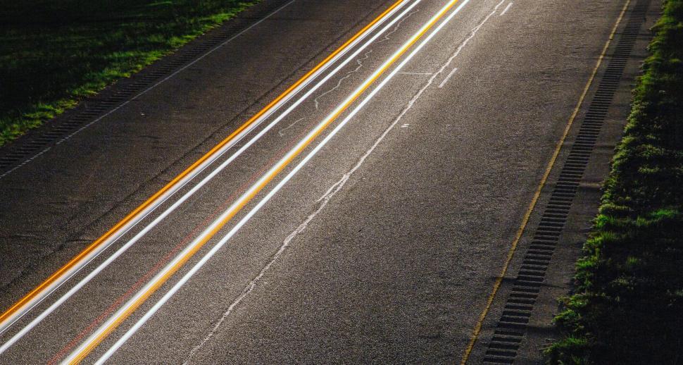Free Image of Aerial View of Highway at Night 