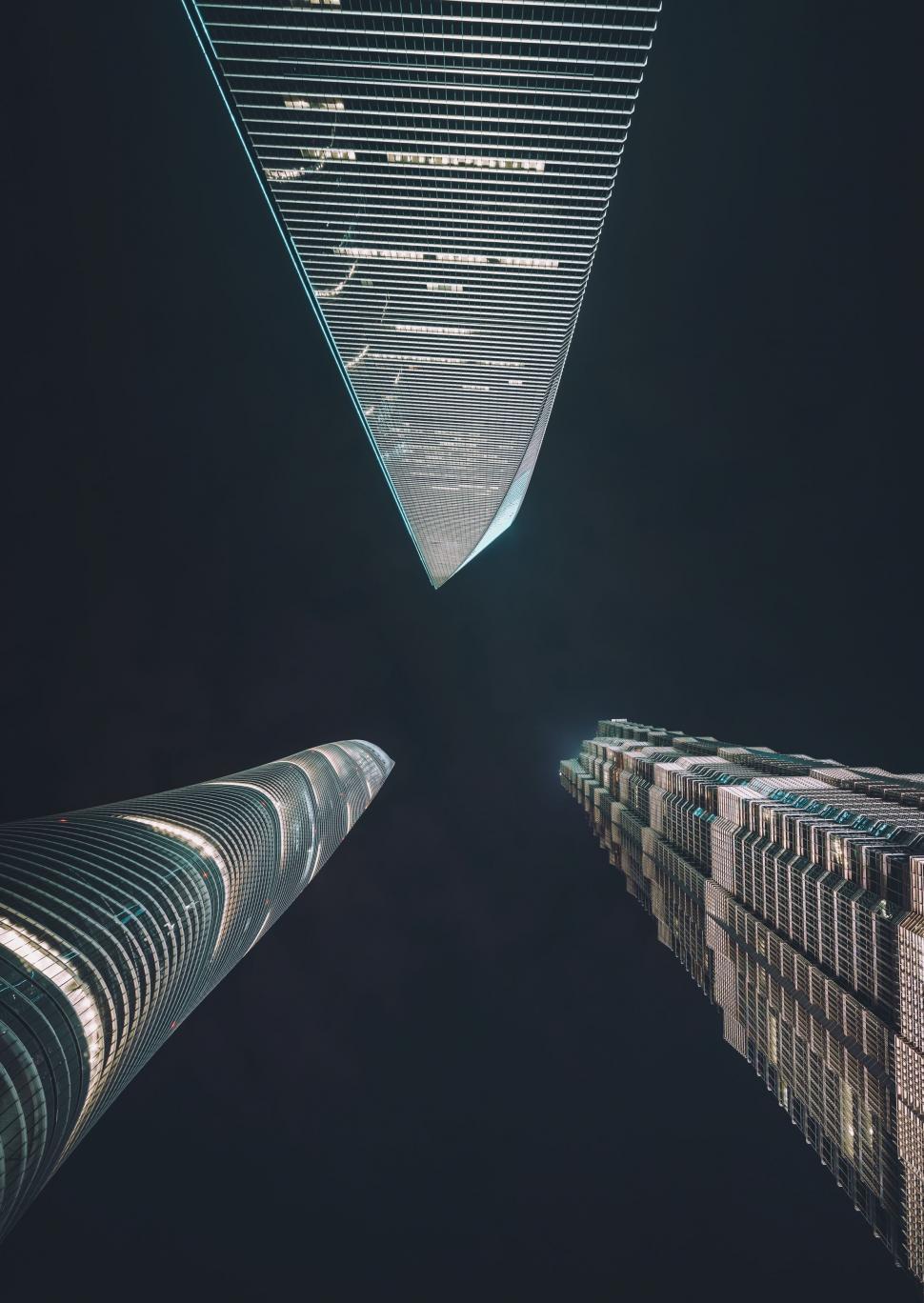 Free Image of Tall Buildings in Black and White 