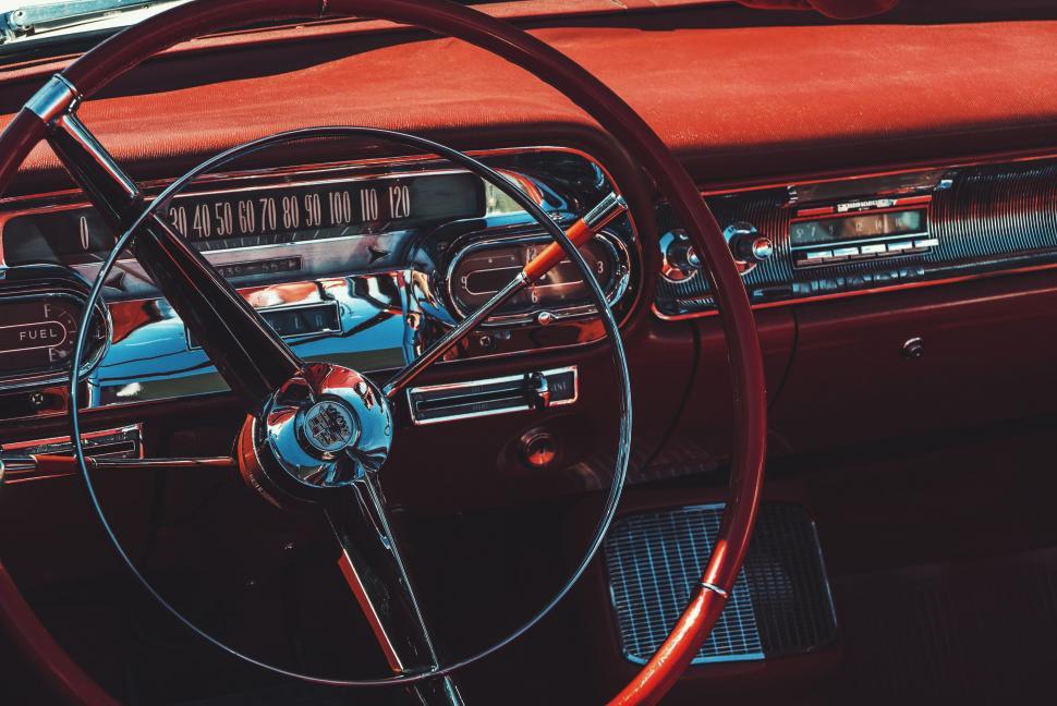 Free Image of Steering Wheel and Dashboard of a Car 