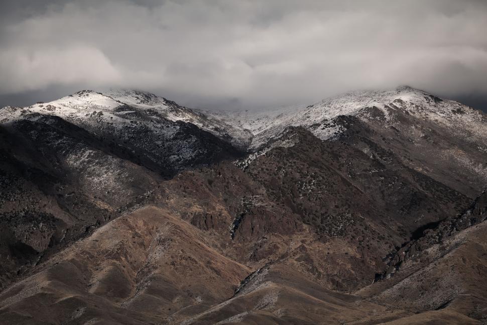 Free Image of Majestic Mountain Range in Black and White 