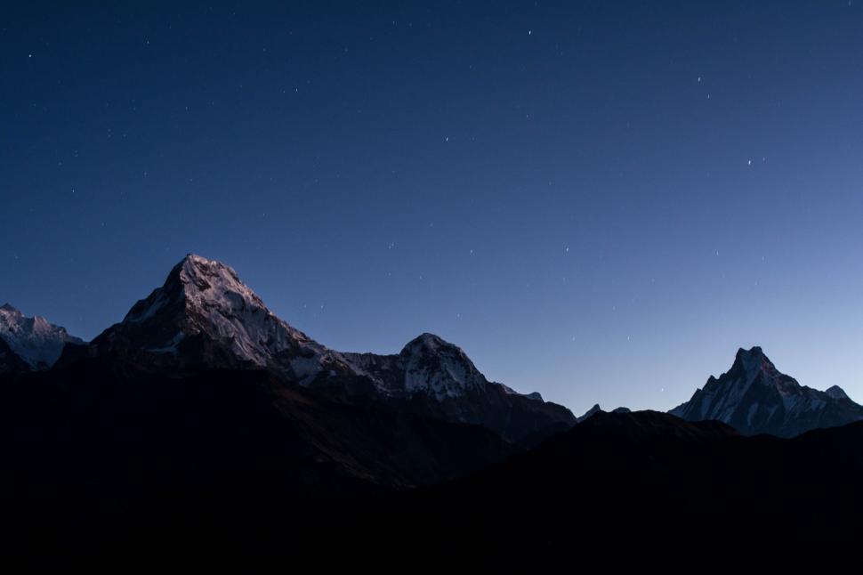 Free Image of Moonlit Mountain View 