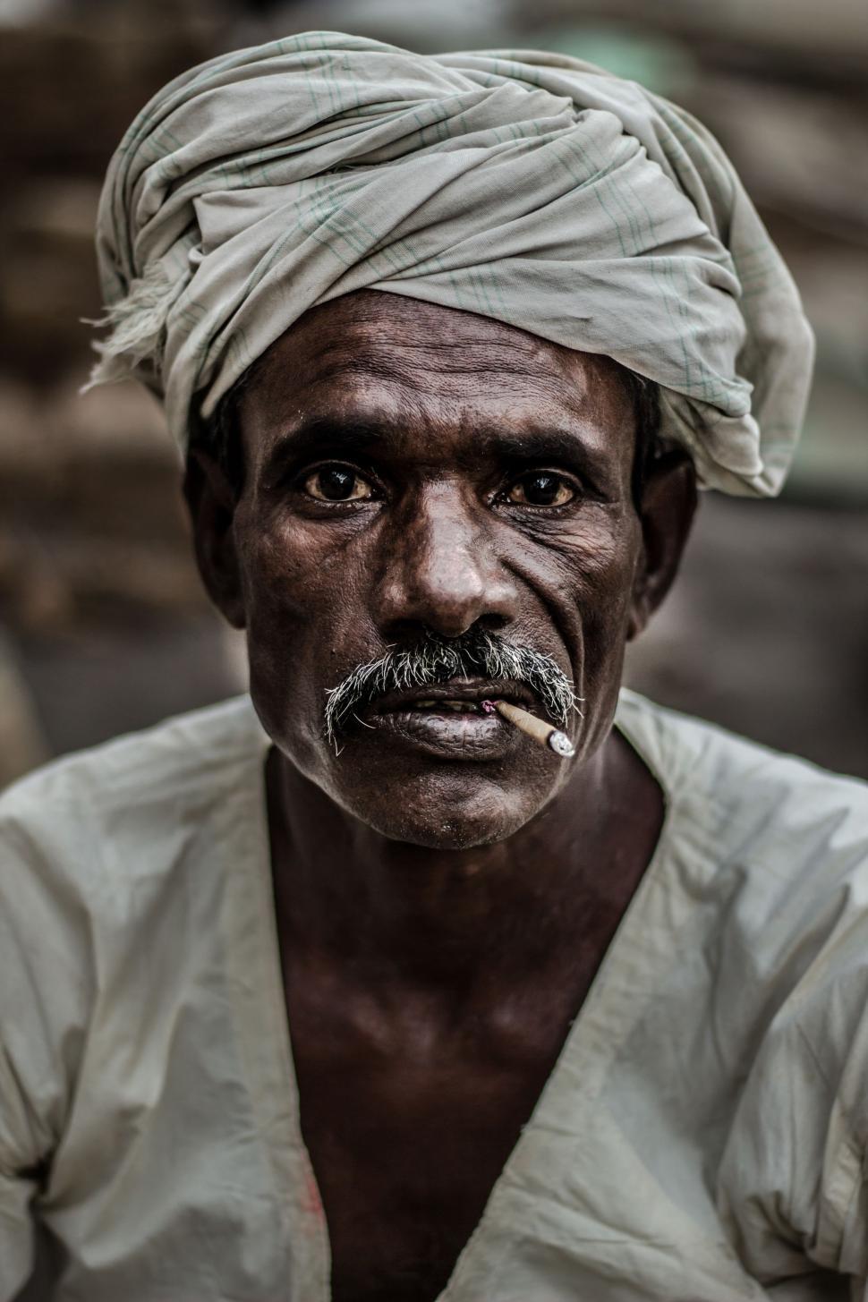 Free Image of Man With Turban in Black and White 