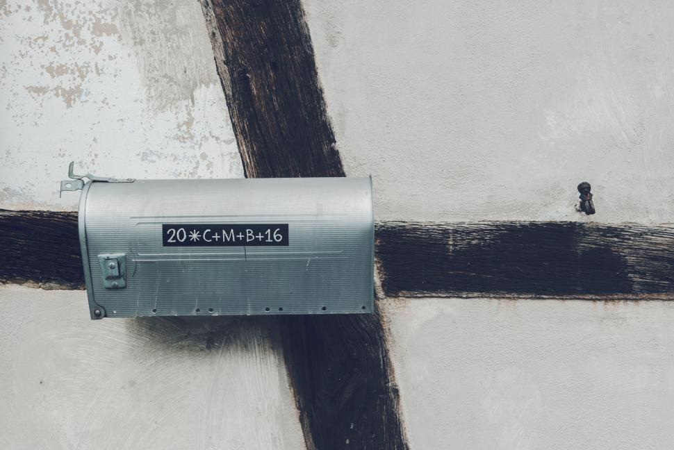 Free Image of Black and White Photo of Mailbox 