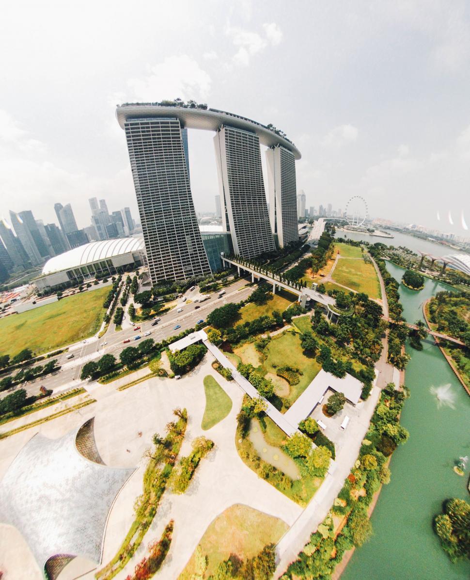 Free Image of Aerial View of City With River 