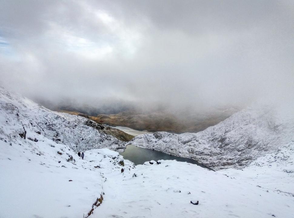 Free Image of Snow Covered Mountain With Lake 