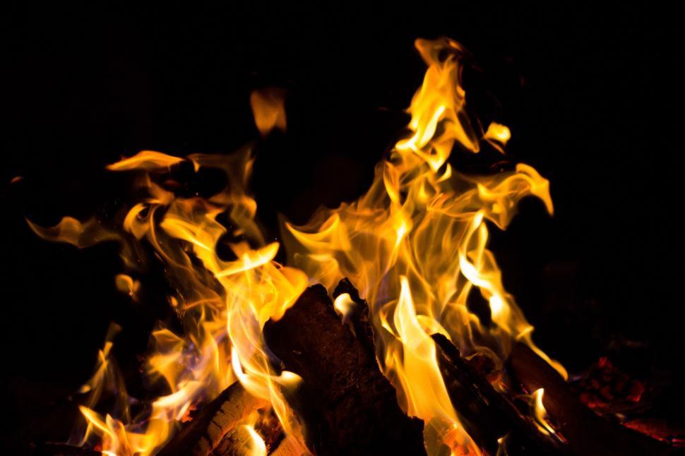 Free Image of Intense Fire in the Darkness 