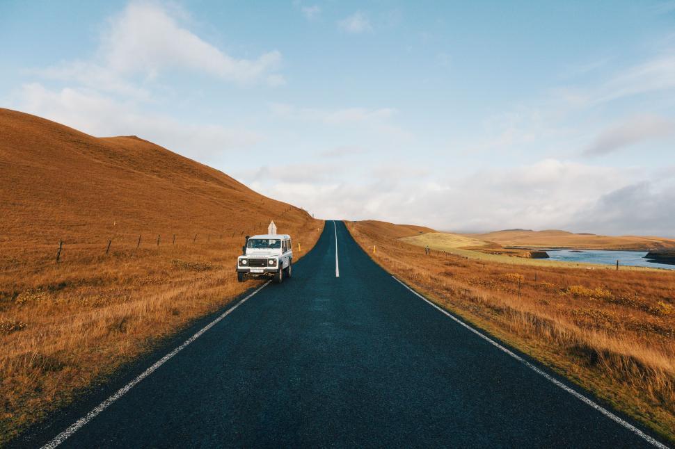Free Image of Van Parked on Side of Road 