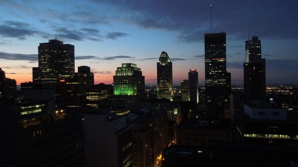 Free Image of City Night View From Building Top 