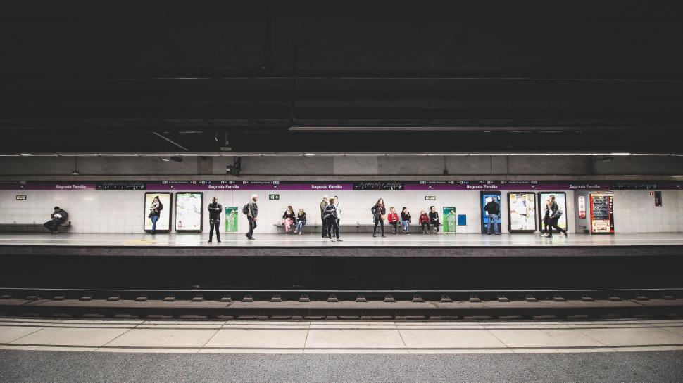 Free Image of Group of People Waiting on Subway Platform 