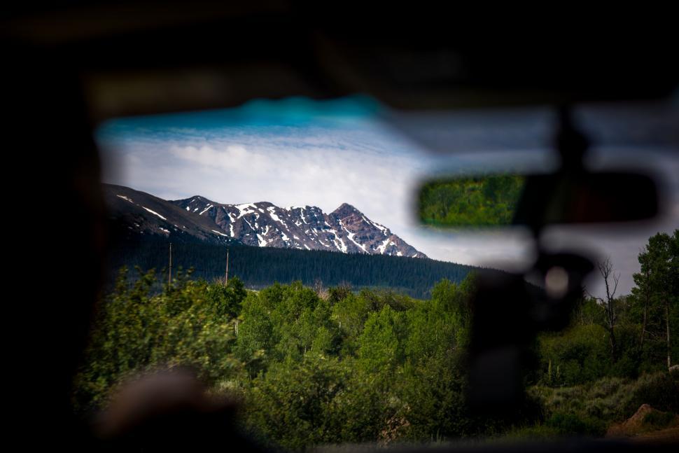 Free Image of Mountain View From Car Window 