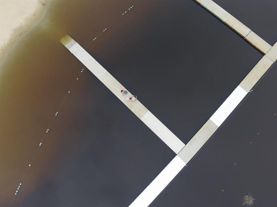 Free Image of Aerial View of Flooded Parking Lot 