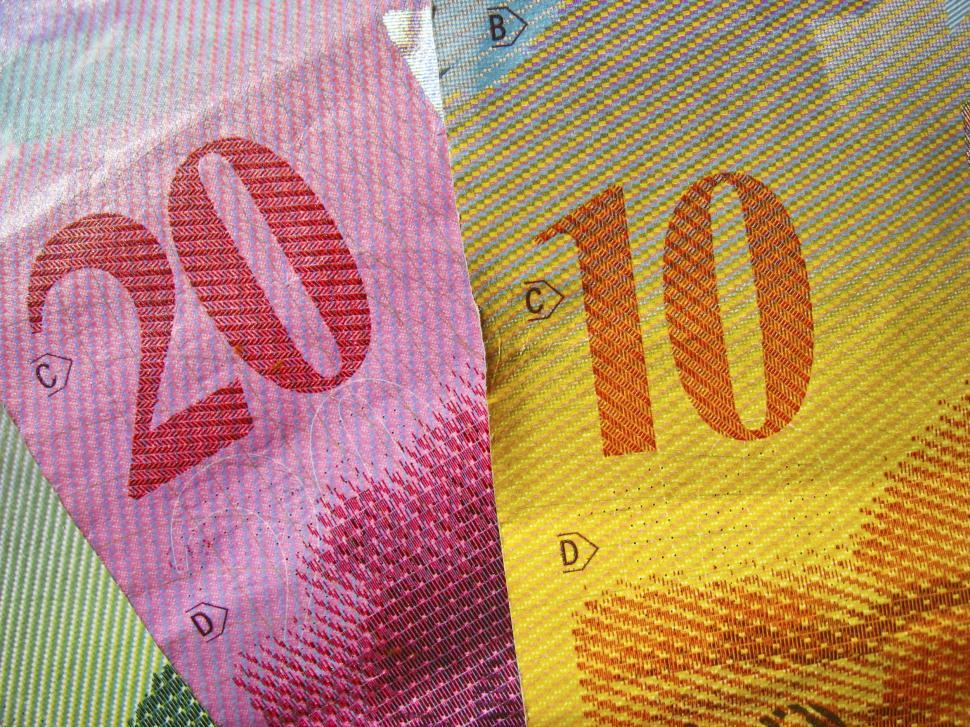 Free Image of swiss franks - 20 and 10 