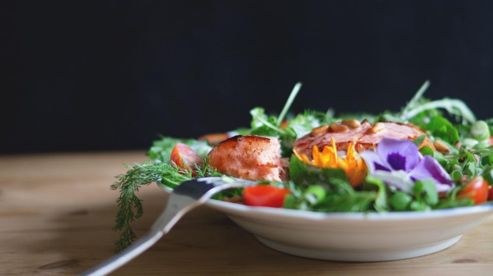 Free Image of Colorful Salad in White Bowl 