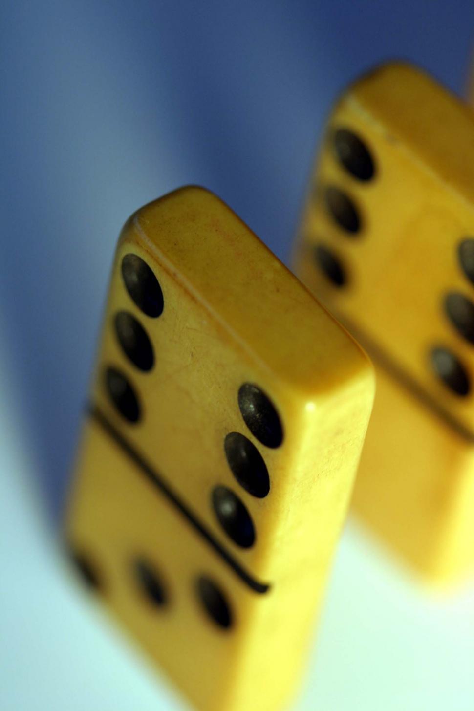 Free Image of Pair of Yellow Dices Stacked 