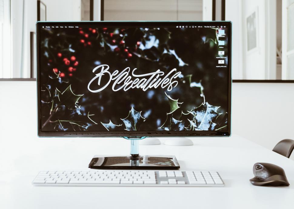 Free Image of Desktop Computer on White Desk 