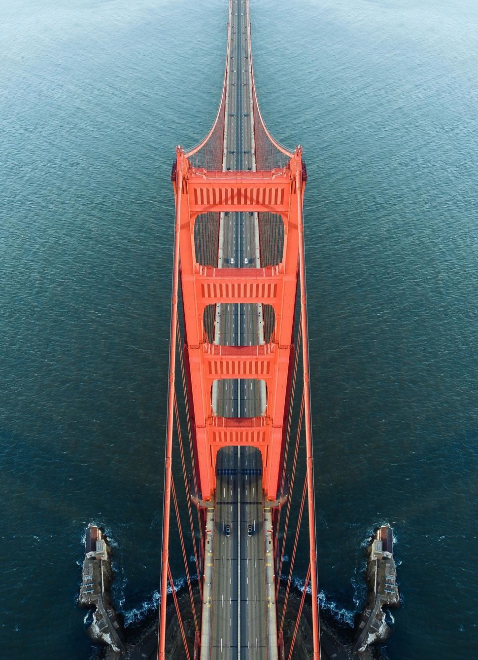 Free Image of Aerial View of the Golden Gate Bridge 