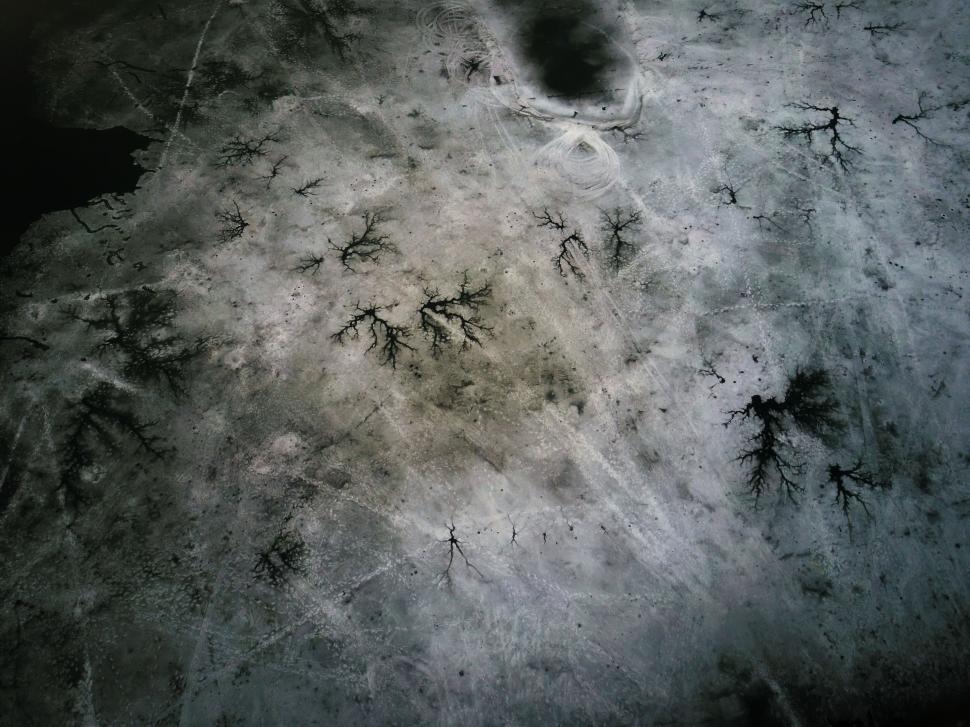 Free Image of Snow-Covered Ground in Black and White 