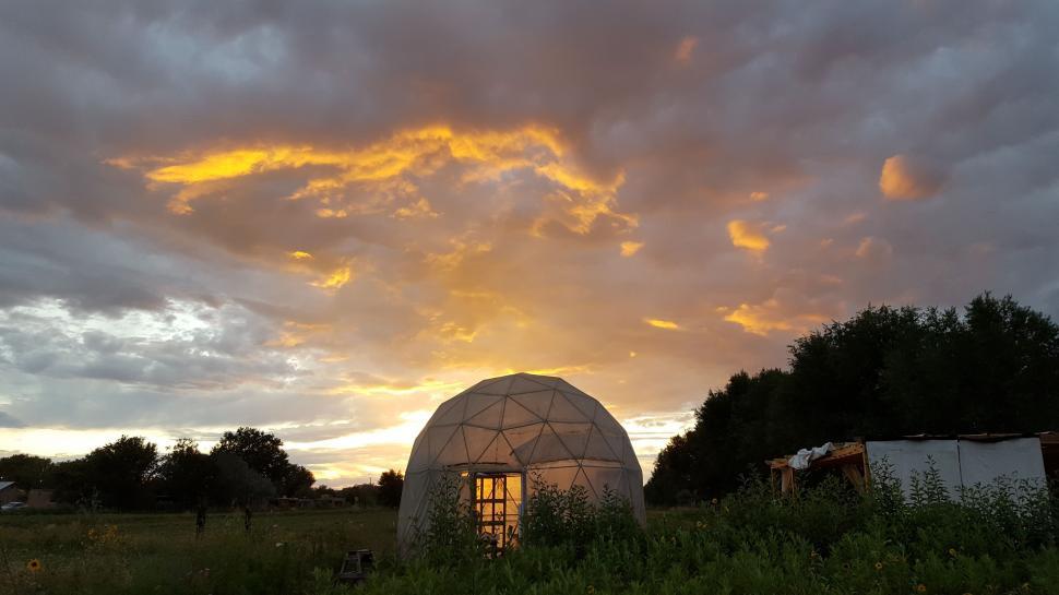 Free Image of Large Dome Structure on Green Field 