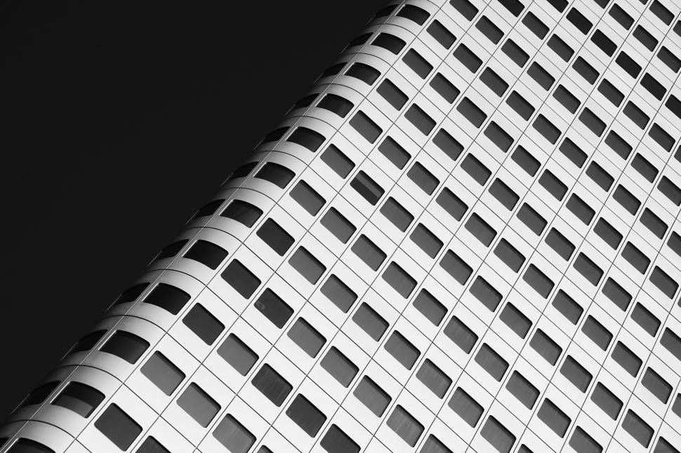 Free Image of Tall Building in Black and White 