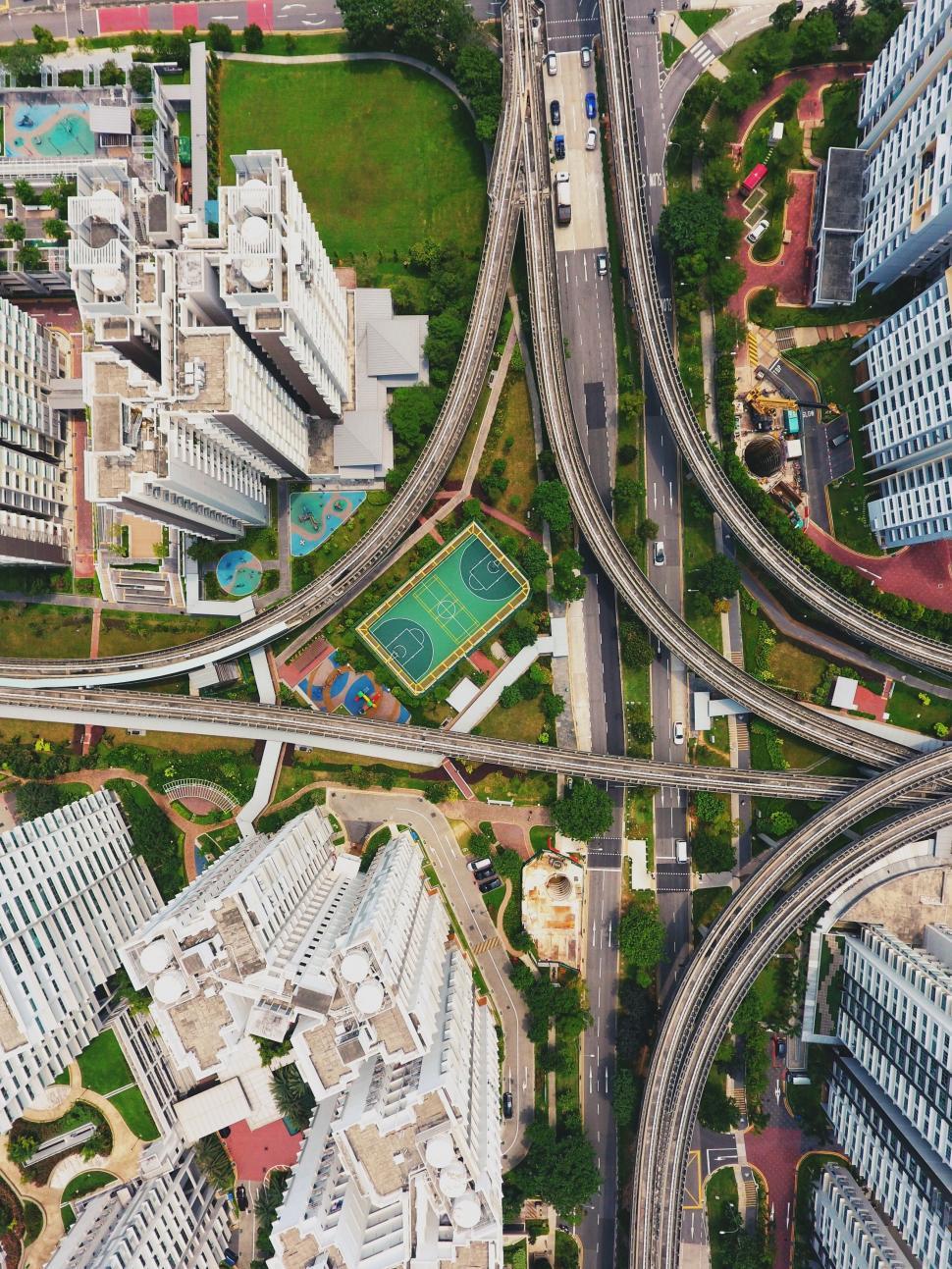 Free Image of Aerial View of City With Numerous Roads 