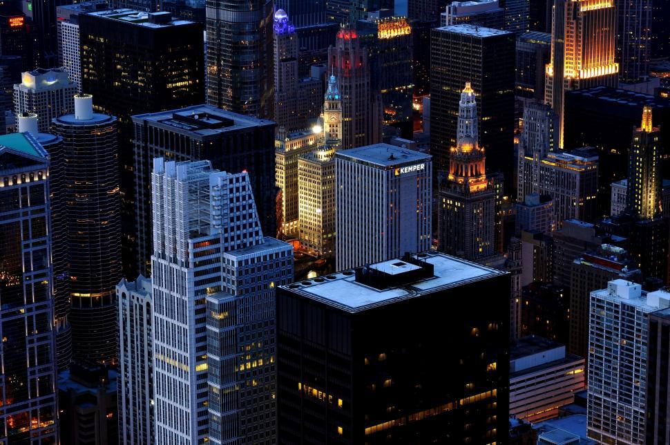 Free Image of Aerial View of a City at Night 