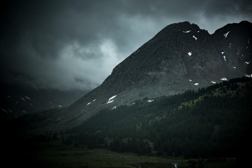 Free Image of Majestic Mountain Peak in Black and White 