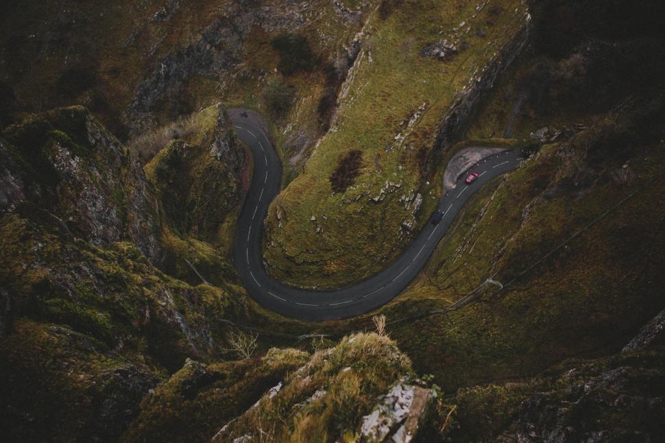 Free Image of Winding Road Through Mountain Terrain 