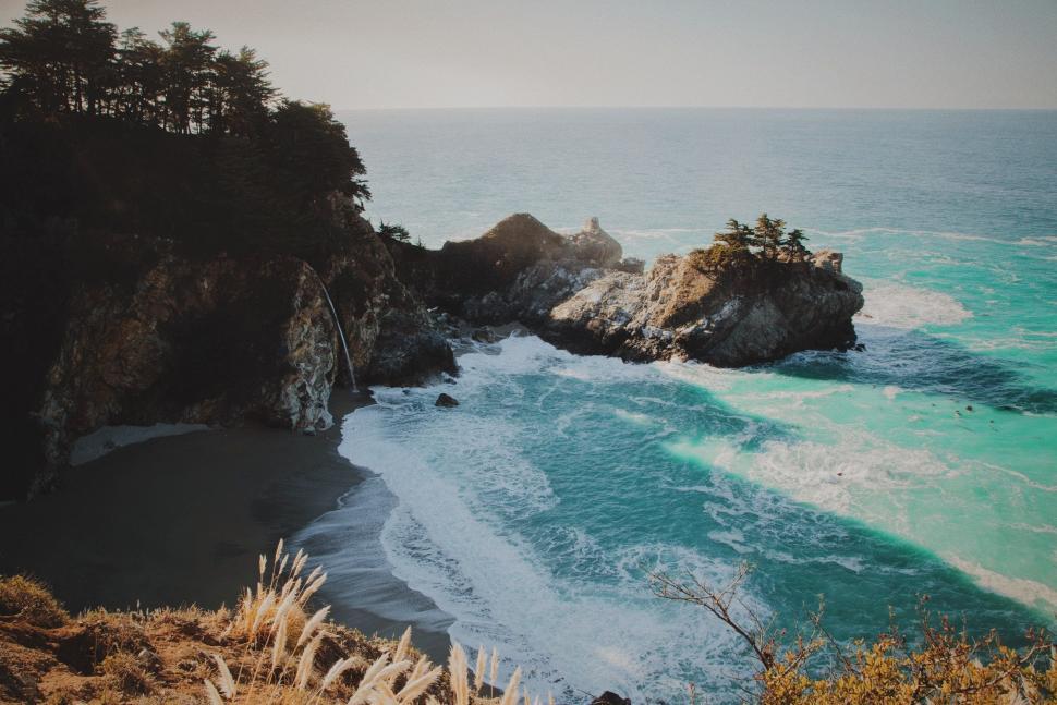 Free Image of Ocean View From Hilltop 
