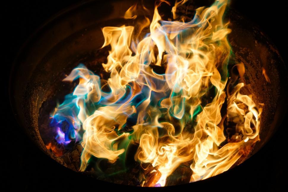 Free Image of Intense Fire Burning in a Pot 
