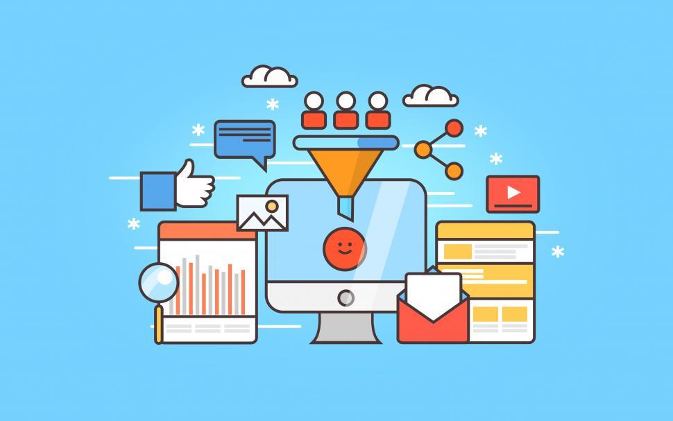 Free Image of Flat Line Design - Software Suite 