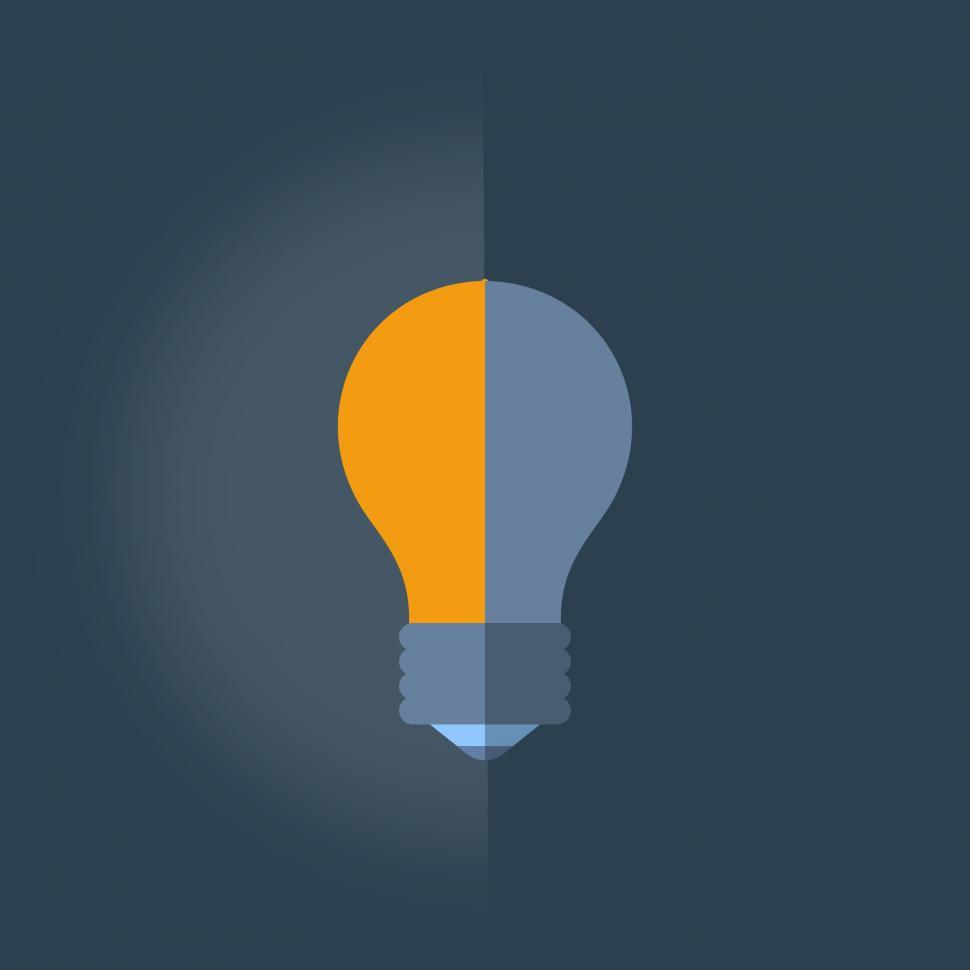 Free Image of Half Light - Half Lighted Lightbulb 