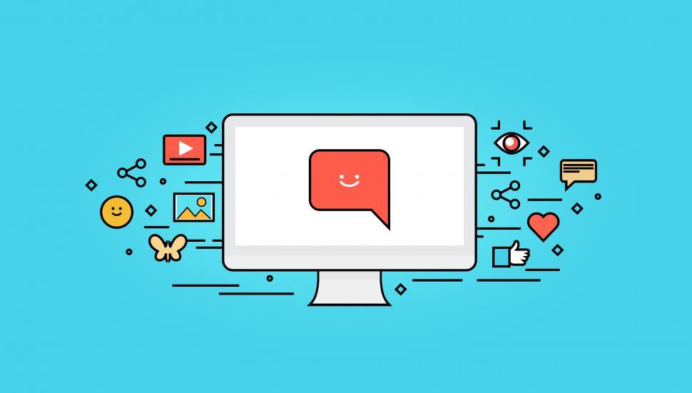 Free Image of Modern Communication - E-mail and Instant Messaging - Flat Line  