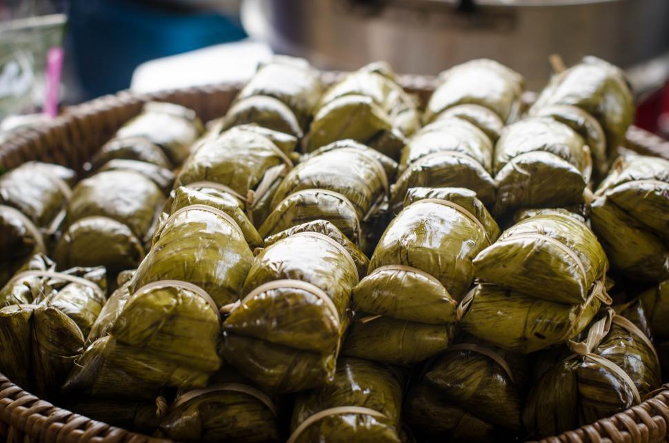 Free Image of Stack of Thai snacks  