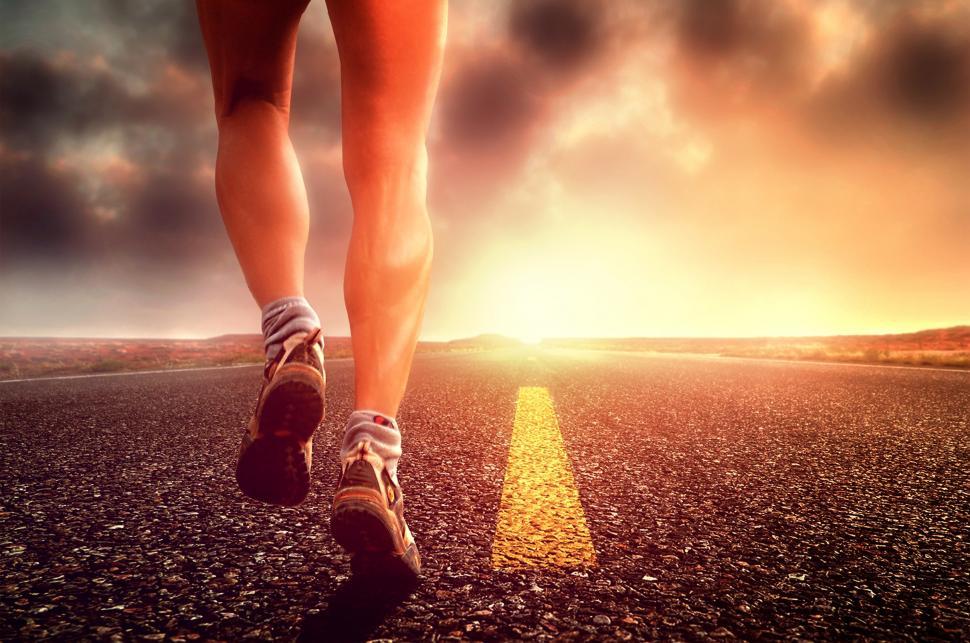 Free Image of Hit the Road - Long Distance Runner on the Road 