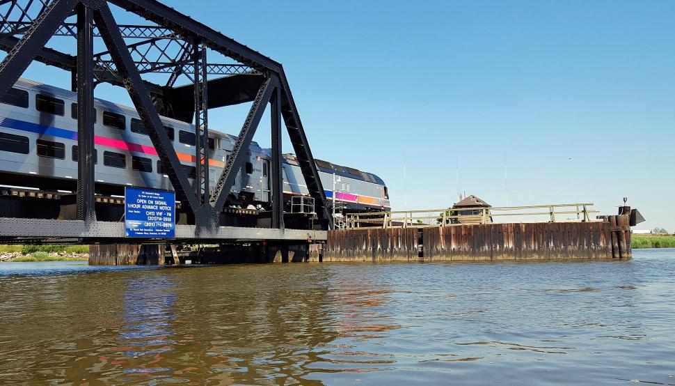 Free Image of Train Over Bridge  