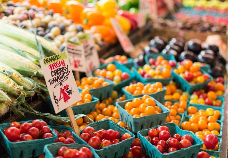 Free Image of Array of Fruits and Vegetables on Display 