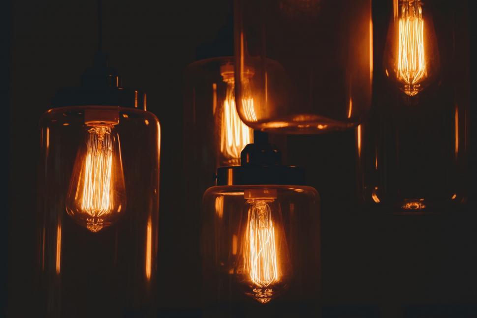 Free Image of Group of Light Bulbs on Table 