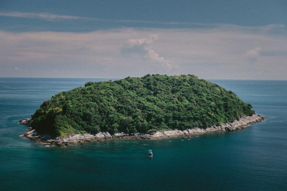 Free Image of Small Island in the Middle of the Ocean 