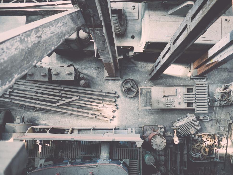 Free Image of Massive Industrial Machine in Monochrome 