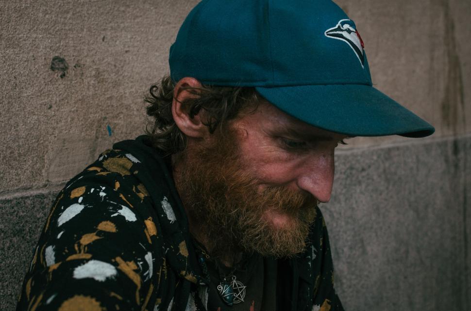 Free Image of Bearded Man in Blue Hat 