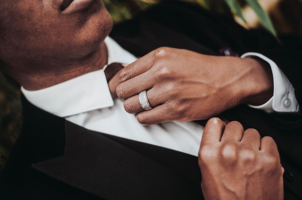 Free Image of Close-Up of Person Wearing Suit and Tie 