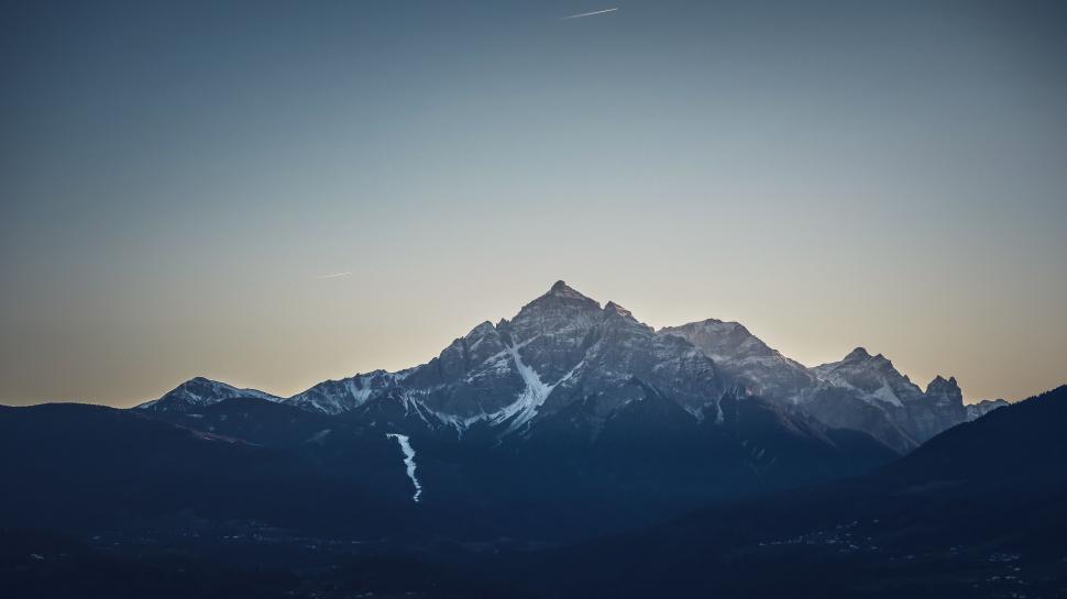 Free Image of Snowy Mountain Summit View 