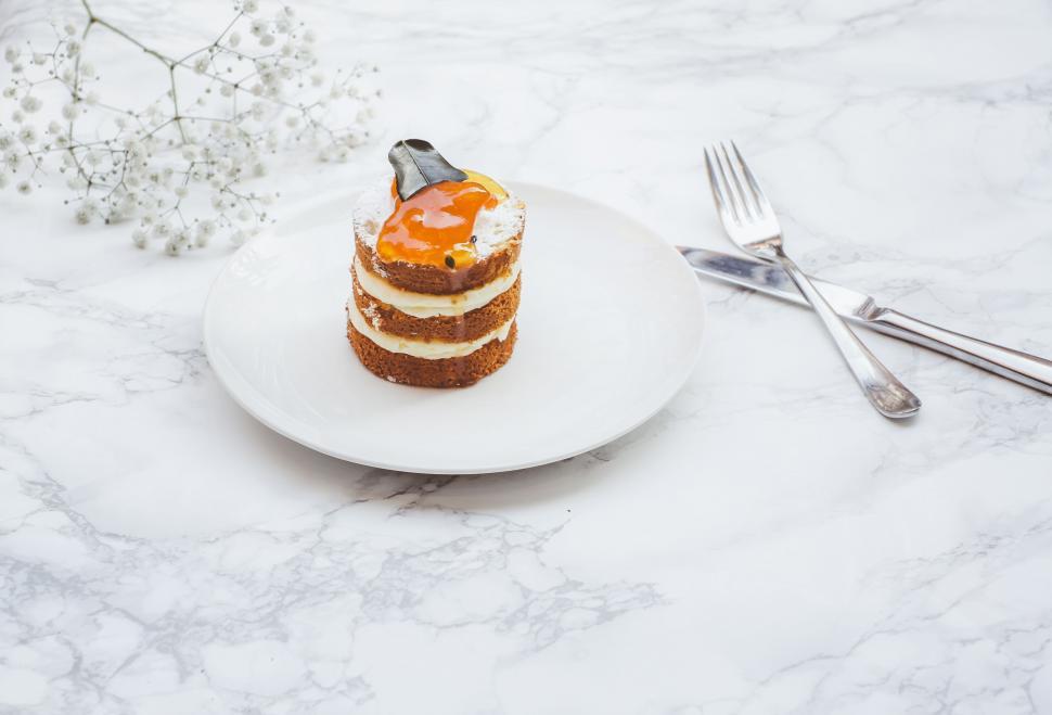 Free Image of Cake on White Plate 