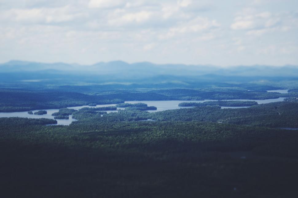 Free Image of Aerial View of a Lake and Mountains 